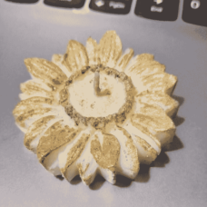 Ay Çiçeği Desenli El Yapımı Soya Wax Dekoratif Mum (20 gr)